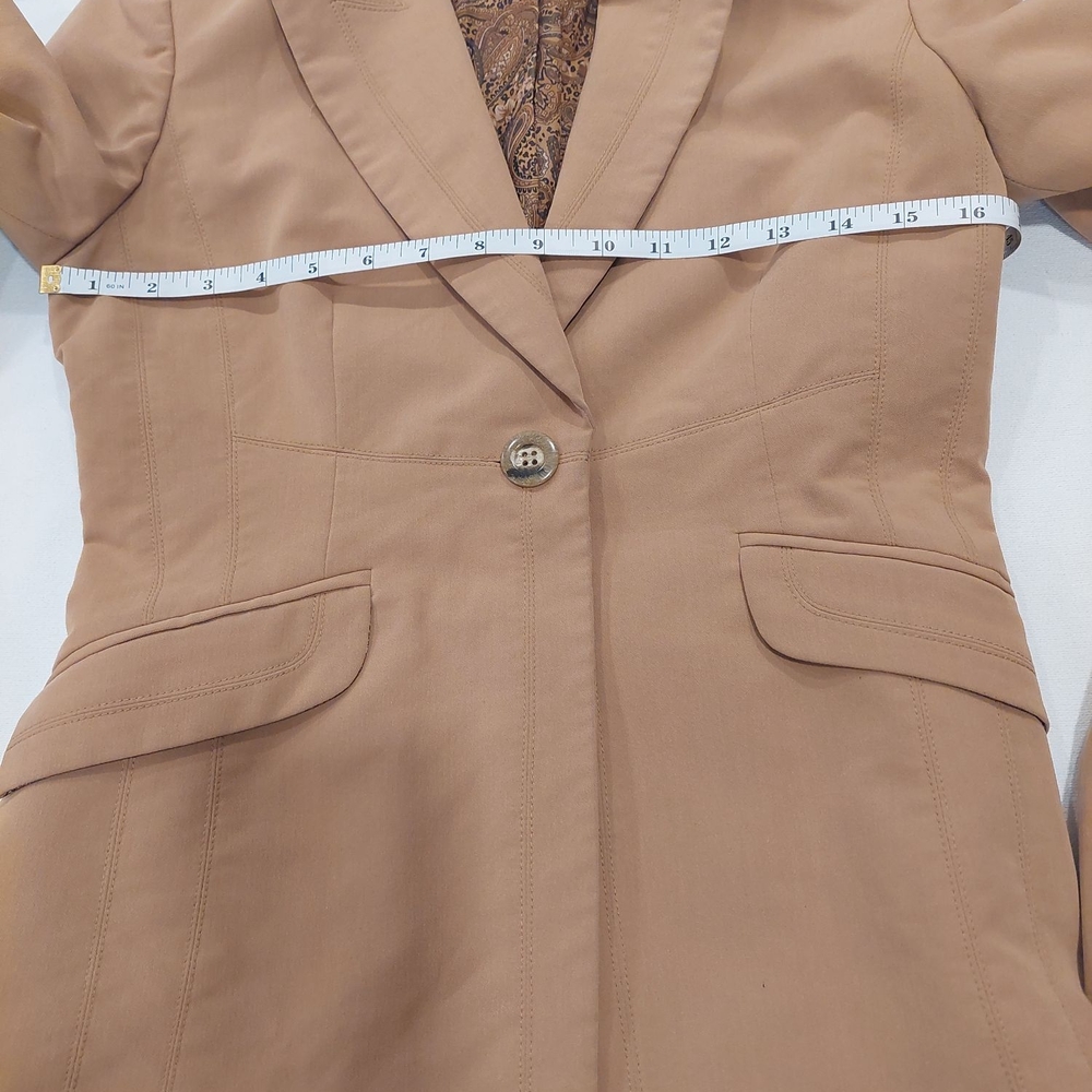 Tan Wool-Blend Blazer with Tailored Fit - Picture 10 of 10